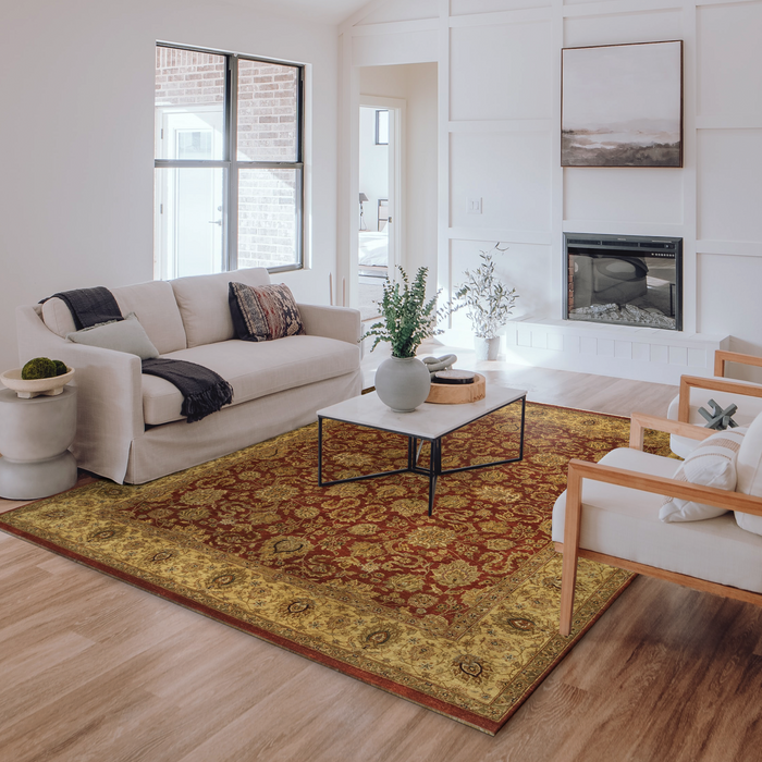 Elegance 8x10 Red/Gold Wool