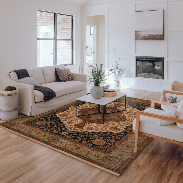 Elegance 8x10 Ivory/Lt.Blue Wool