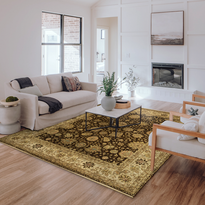 Agra 8x10 Brown/Ivory Wool