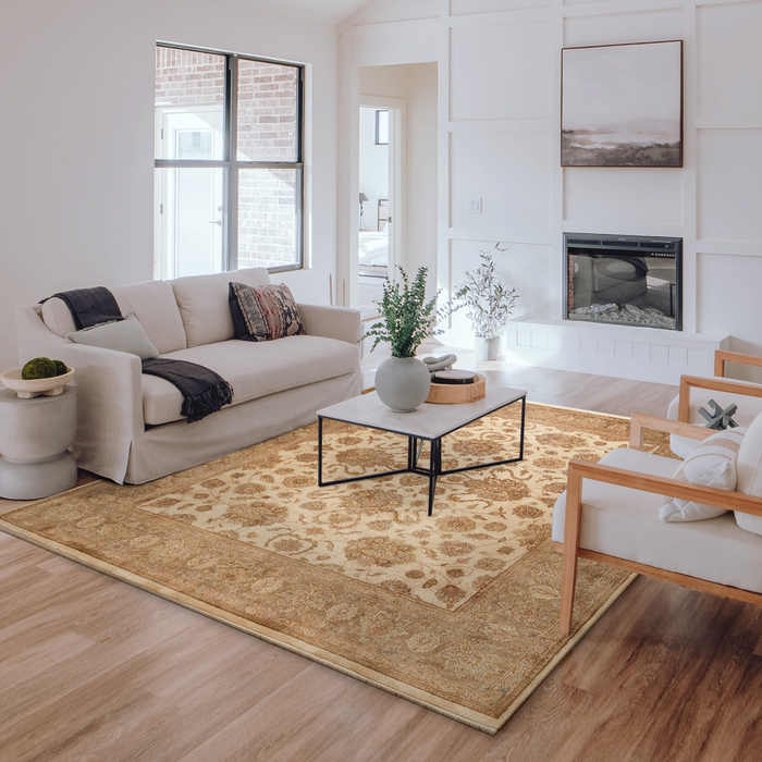 Superluxe 8x10 Ivory/Charcoal Raw Silk