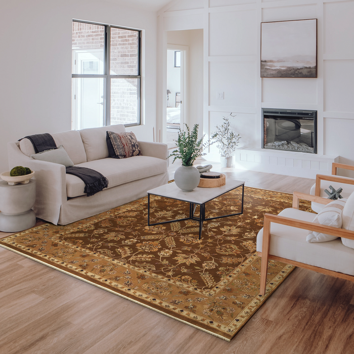 Reflections 8x10 Brown/Gold Wool and Silk Embossed.