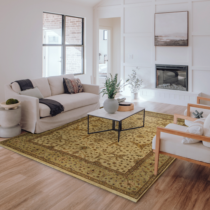 Elegance 8x10 Beige Light Green Ghazni Wool