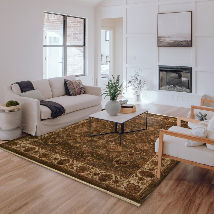 Premiere 9x12 Olive/Beige Wool