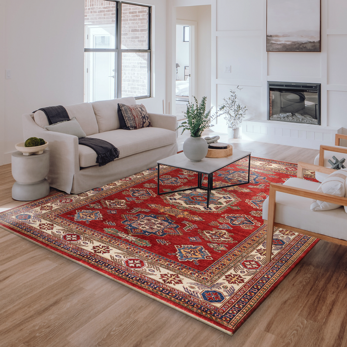 Super Kazak 9x13 Vermilion Red