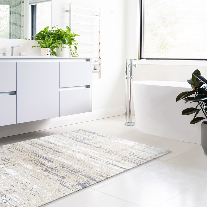 Marble 3x5 Off White/Blue