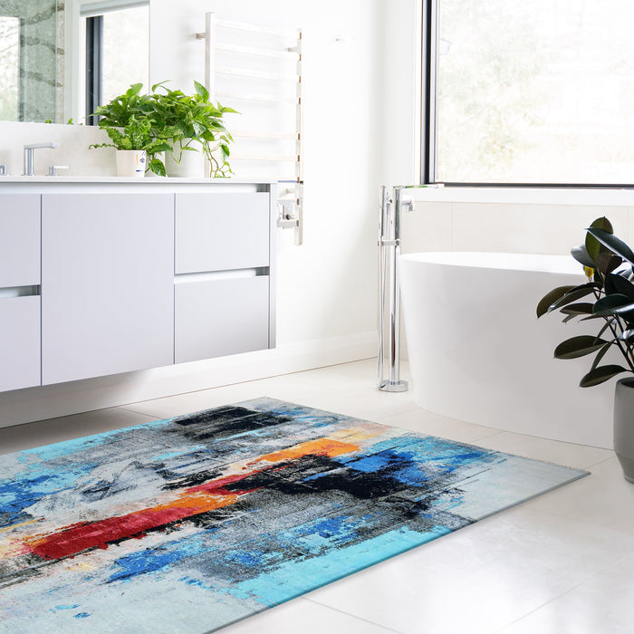 Shibuya 5x7 Blue Wool and Silk