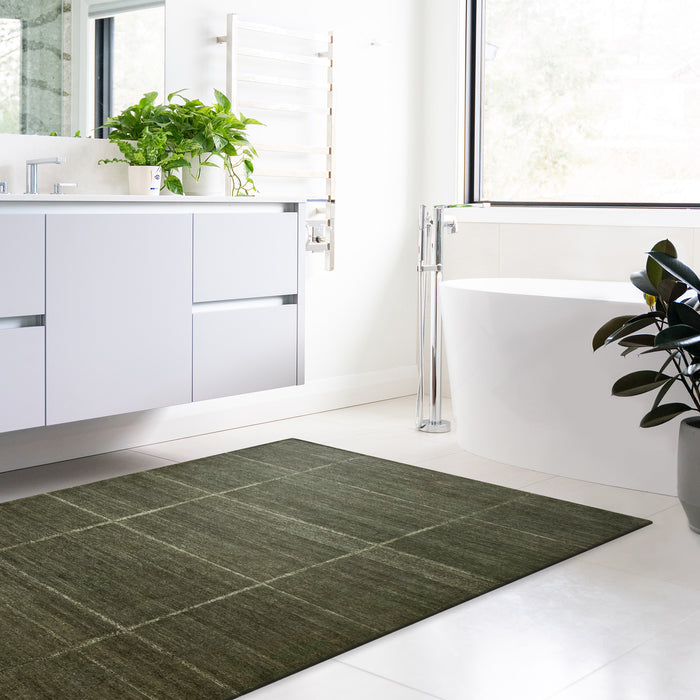 Mt. Everest 5x7 Wool and Silk Green