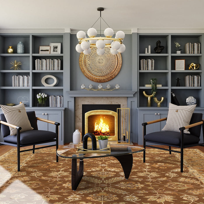 Reflections 9x12 Brown/Gold Wool and Silk Embossed B