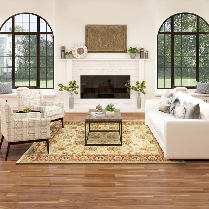 Elegance 8x10 Beige/Rust Wool