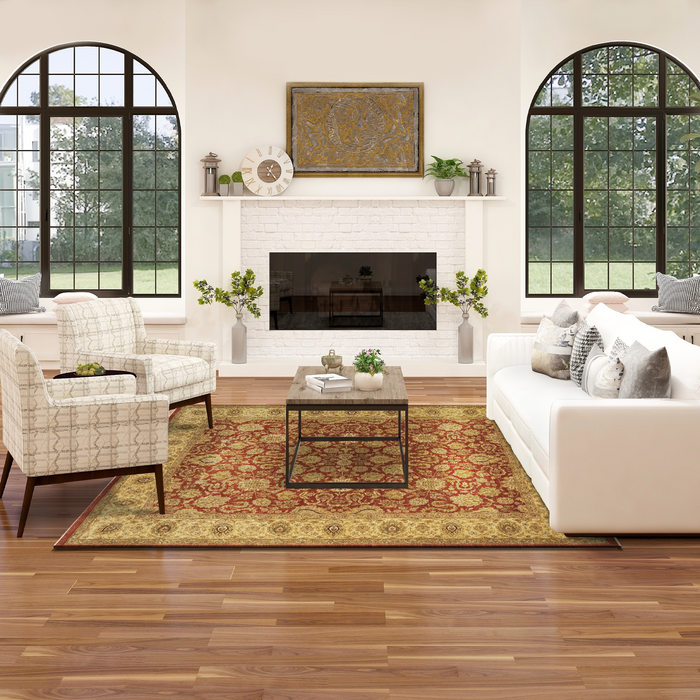 Elegance 8x10 Red/Gold Wool