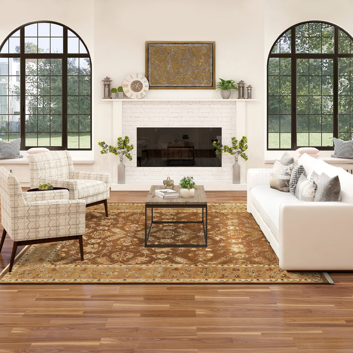 Reflections 9x12 Brown/Gold Wool and Silk Embossed B