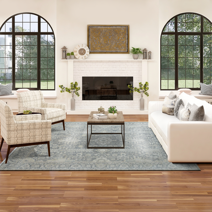 Sawai 8x10 Blue/Grey Wool