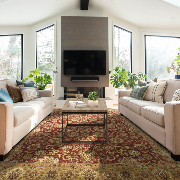 Grand 10x14 Premiere Red/Beige Wool