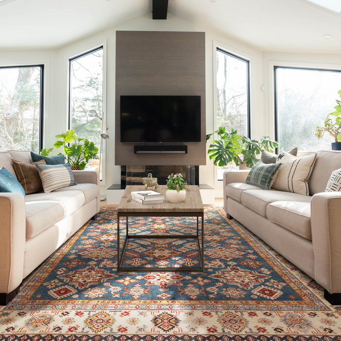 Super Kazak 8x10 Blue