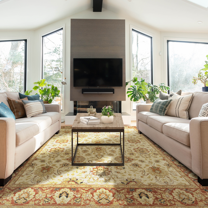 Elegance 8x10 Beige/Rust Wool