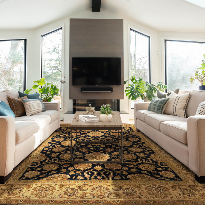 Immortelle 10x14 Agra Black/Gold Wool