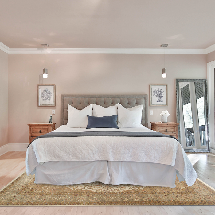 Indo Persian Varanasi 9x12 Beige/Light Green Wool and Silk