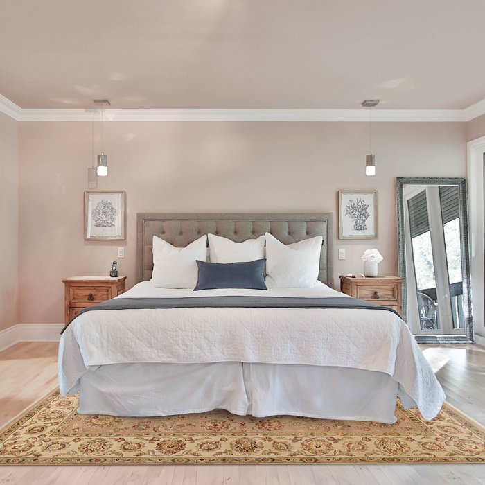 Indo Persian 9x12 Beige/Brown Wool and Silk.