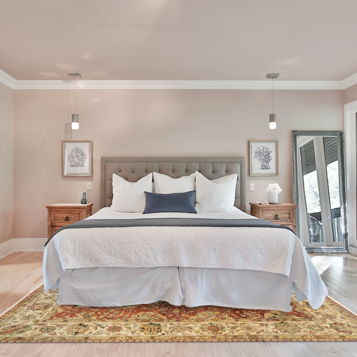 Indo Persian 9x12 Rust/Ivory Wool