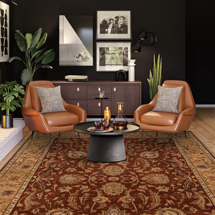 Elegance 6x9 Rust and Beige Wool