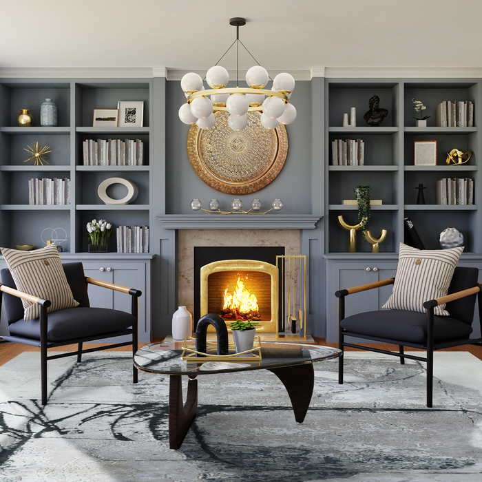 Sangha 8x10 Ivory/Grey Wool and Silk