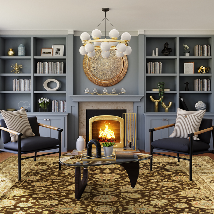 Agra 8x10 Brown/Ivory Wool