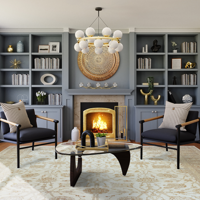 Chobi 9x12 Ivory/Dark Beige Ghazni Wool