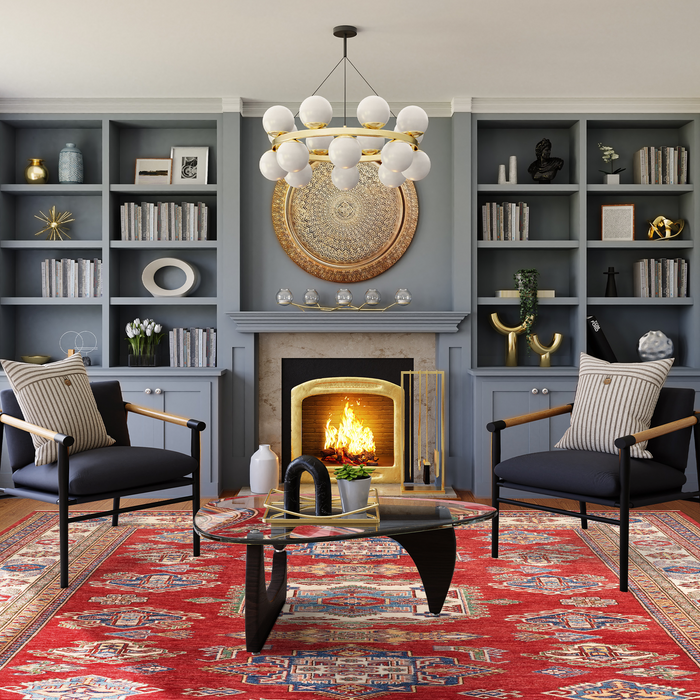 Super Kazak 9x13 Vermilion Red