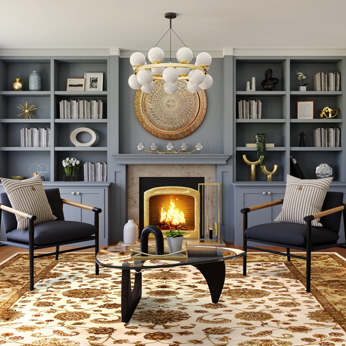 Elegance 9x12 Ivory/Light Gold Wool and Silk