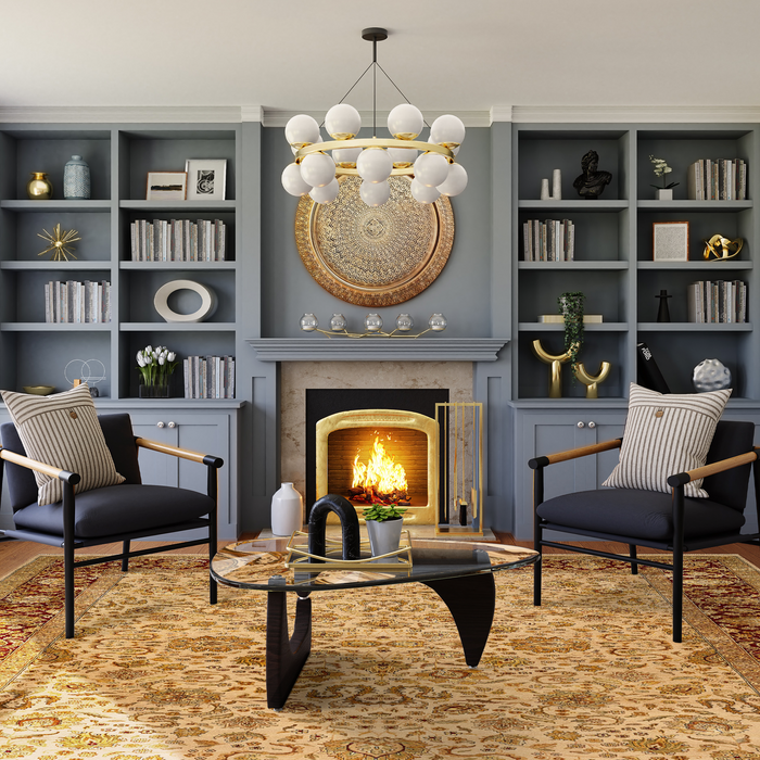 Reflections 9x12 Ivory/Red Wool and Silk