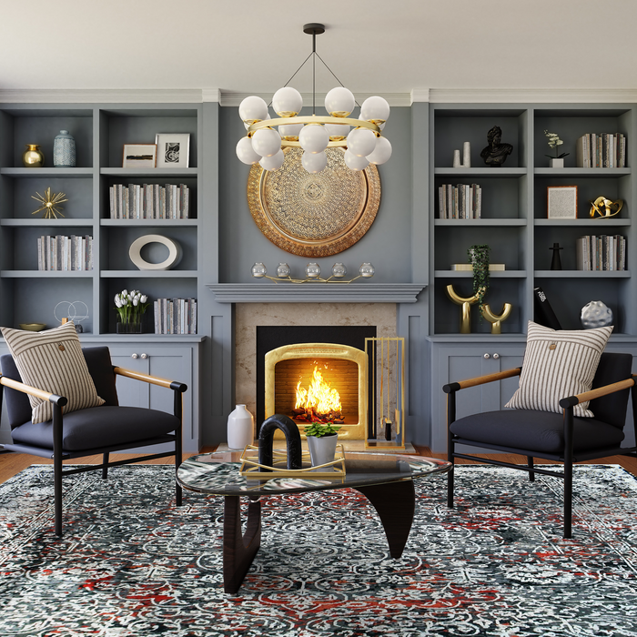 Eterno 8x10 Grey/Ivory Wool and Silk Embossed