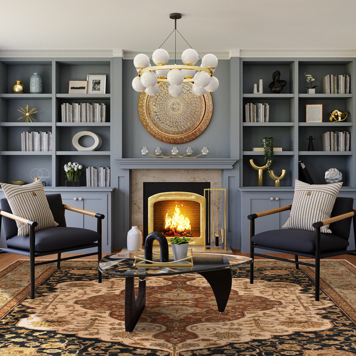 Elegance 8x10 Ivory/Lt.Blue Wool