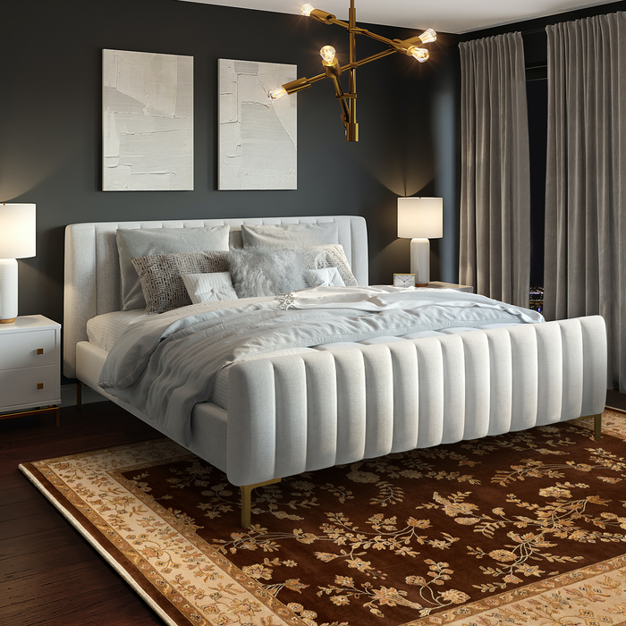 Reflections 9x12 Ivory/Brown Wool and Chinese Silk Embossed