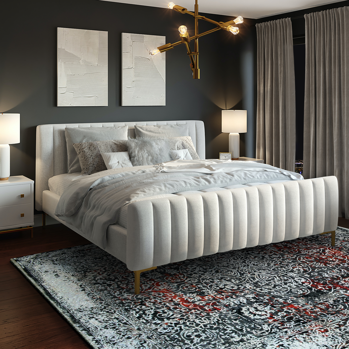 Eterno 8x10 Grey/Ivory Wool and Silk Embossed