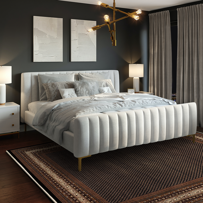 Grand Mir 10x14 Black/Cream Wool and Silk