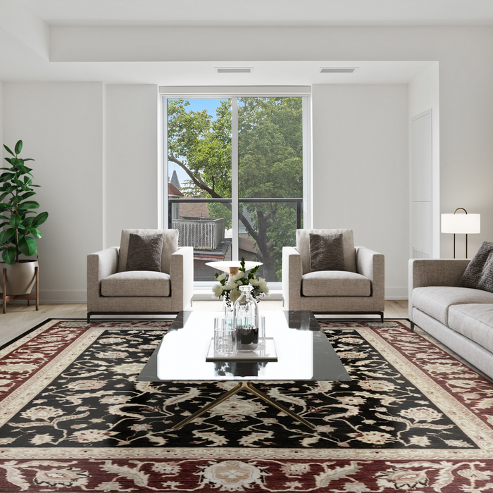 Royal 10x14 Chobi Black/Red Wool