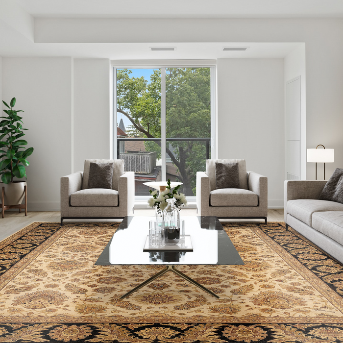 Premiere Collection 9x12 Ivory/Black Wool