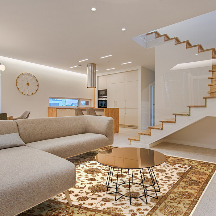 Elegance 9x12 Ivory/Light Gold Wool and Silk