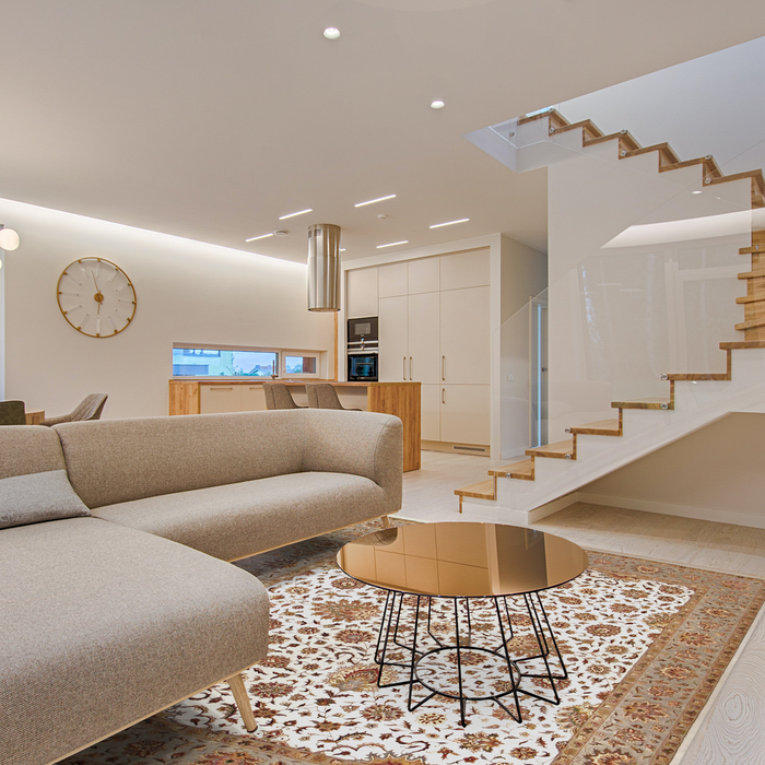 Kashan 8x10 Ivory/Olive Green Wool and Silk