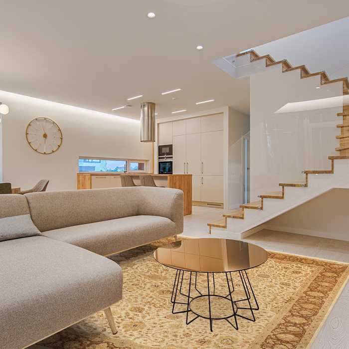 Enchante 9x12 Ivory-Brown Wool and Silk