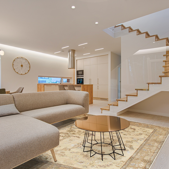 Reflections 9x12 Beige/Gold Wool and Silk