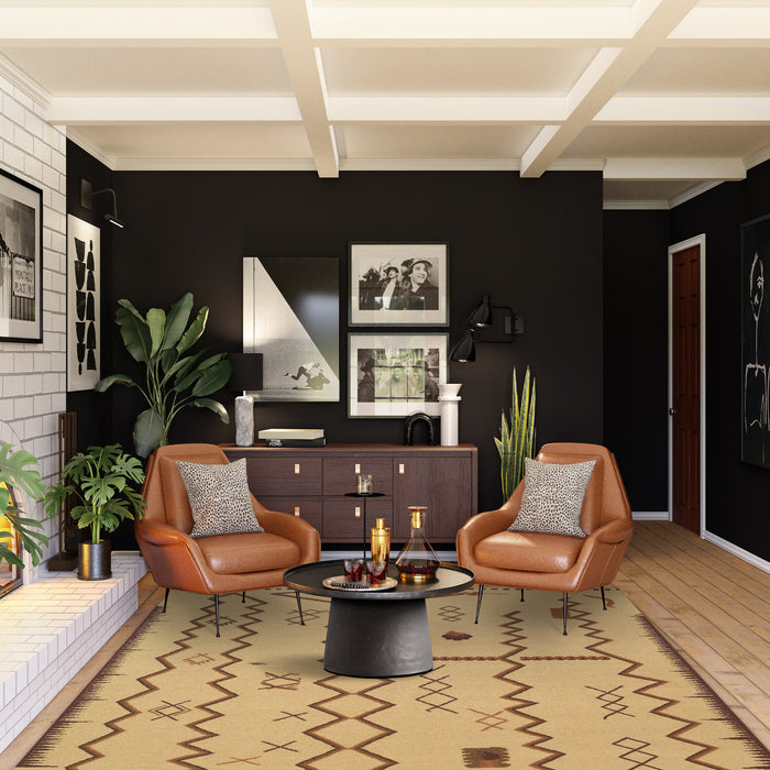 Dhurrie 6x9 Brown Wool