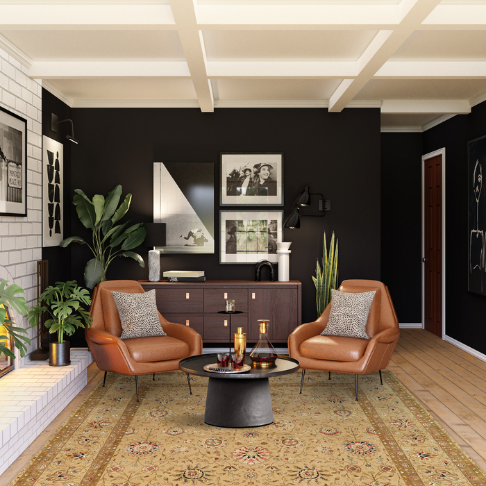 Indo Persian 6x9 Camel/Beige Wool & Silk