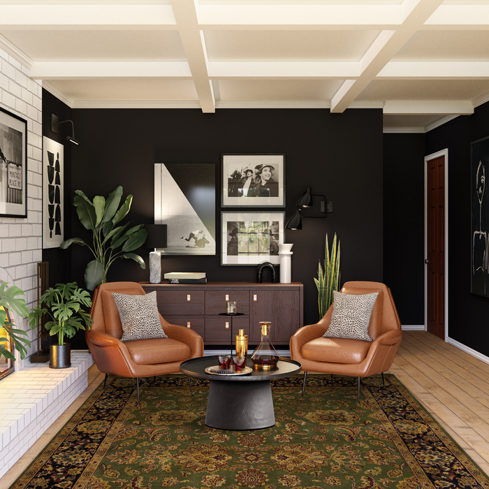 Mashhad 6x9 Green/Black Wool