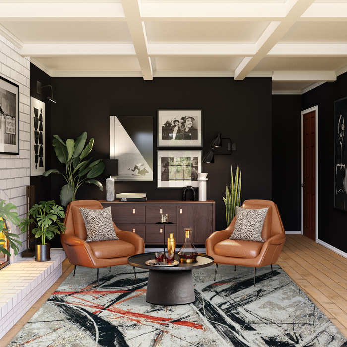 Ignite 6x9 Ivory/Red/Black Wool and Silk