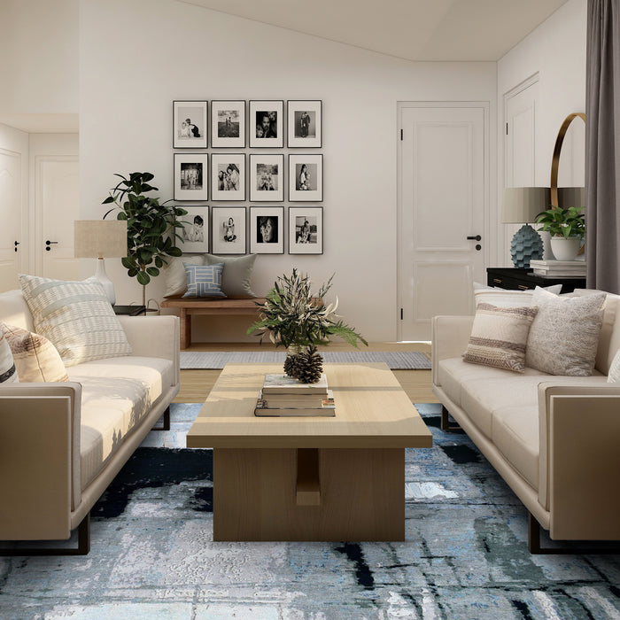 Guernica 8x10 Black/Ivory Wool and Silk