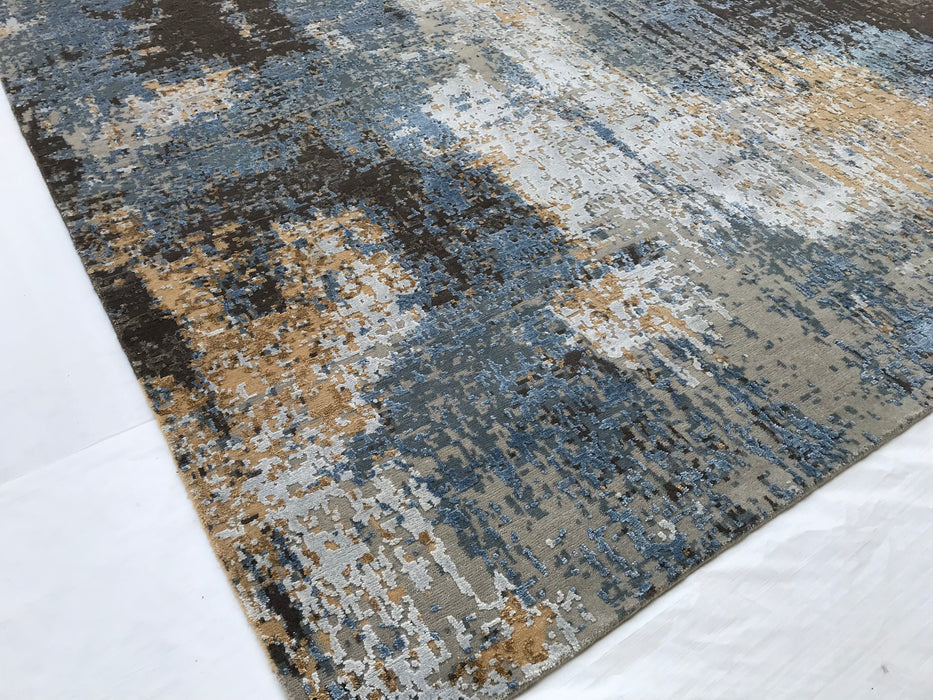 Marble Teal/Charcoal Wool and Bamboo silk
