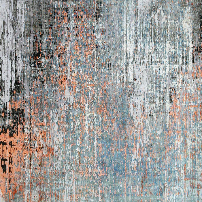 Alchemy 3x10 Blue/Tangerine Wool and Silk Runner