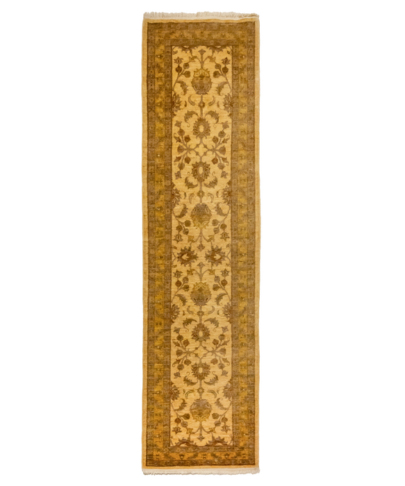 Chobi 3x10 Runner Cream/Light Brown Wool