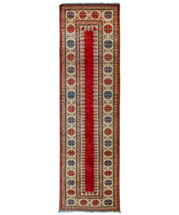 Kazak 2.05x10 Feet Red/Blue Wool Runner